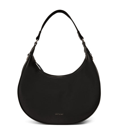 SERENA Vegan Hobo Bag - Sol | Color: Black - variant::black