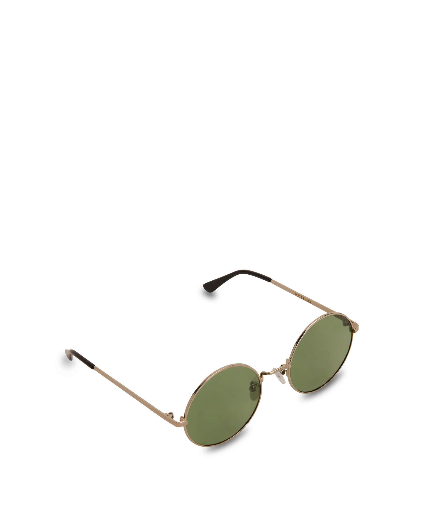COLE Round Metal Sunglasses | Color: Gold, Khaki - variant::golkha