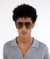 ELLIS-2 Recycled Brown Aviator Sunglasses | Color: Black - variant::smoke