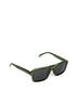 RYLEE Retro Square Sunglasses | Color: Green - variant::grnsmo