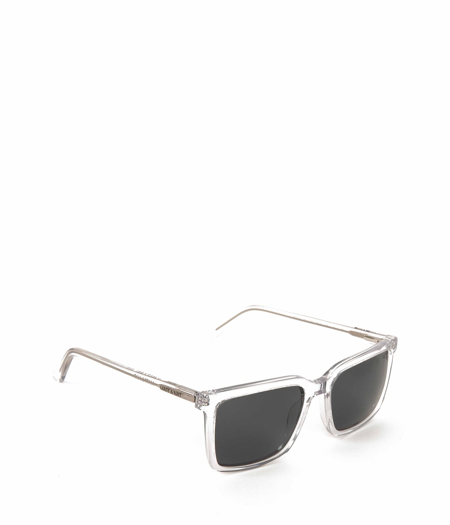 BIDLE-2 Recycled Rectangle Sunglasses | Color: Clear - variant::clear