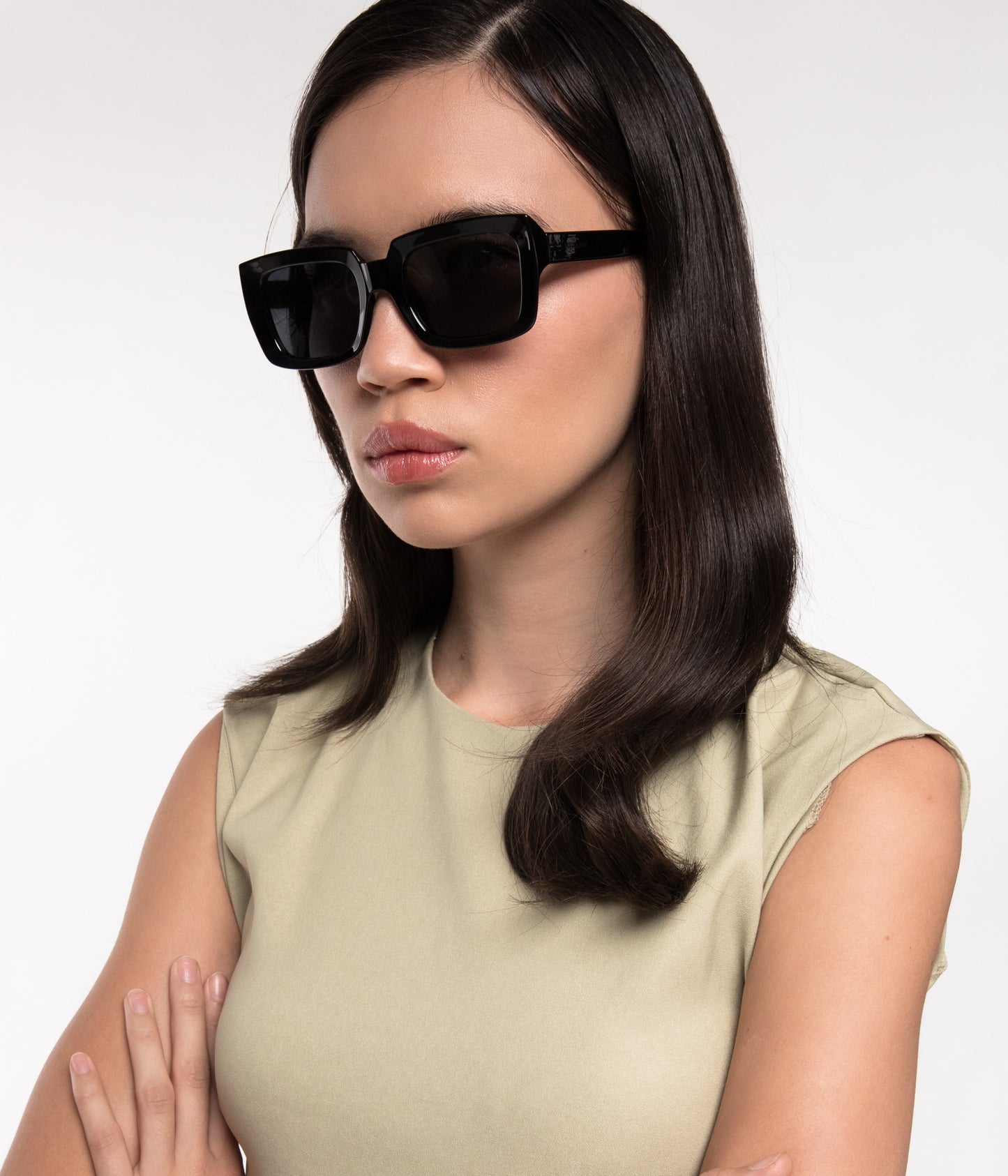 CERA-2 Recycled Rectangle Sunglasses | Color: Black & Grey - variant::blkgry