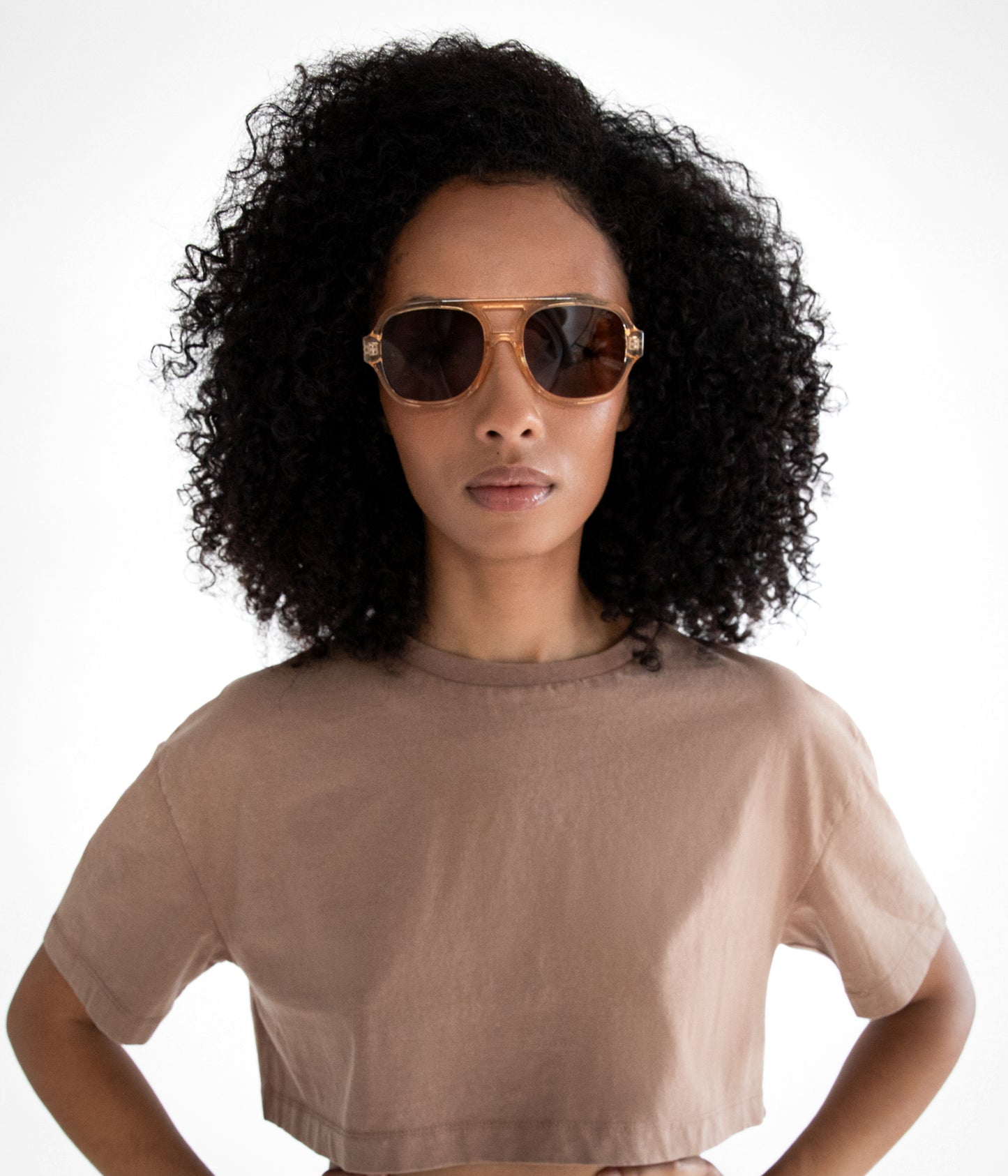 CHOI-2 Recycled Aviator Sunglasses | Color: Green, Brown - variant::green