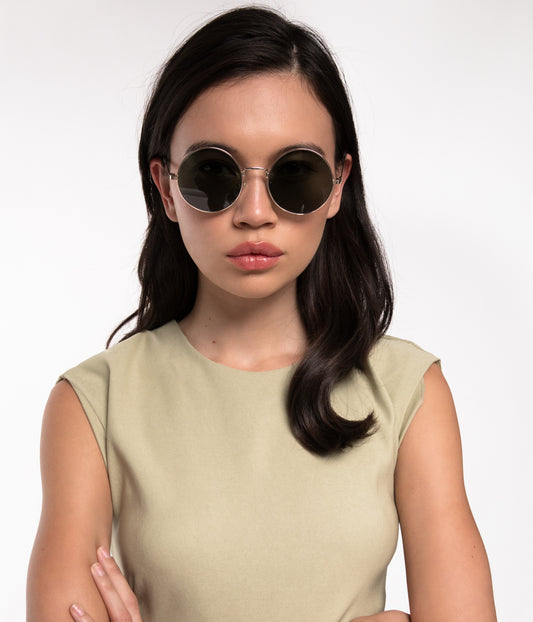 COLE Round Metal Sunglasses | Color: Green - variant::gresmo
