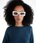 IVVY-2 Recycled Rectangle Sunglasses | Color: White, Grey - variant::white