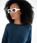 IVVY-2 Recycled Rectangle Sunglasses | Color: White, Grey - variant::white