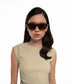 RYLEE Retro Square Sunglasses | Color: White, Brown - variant::nudbro