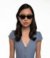 SUMER Black Cat-Eye Sunglasses | Color: Black - variant::smoke