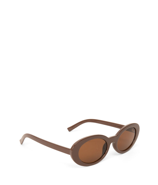 MIELA-2 Recycled Oval Sunglasses | Color: Brown - variant::brown