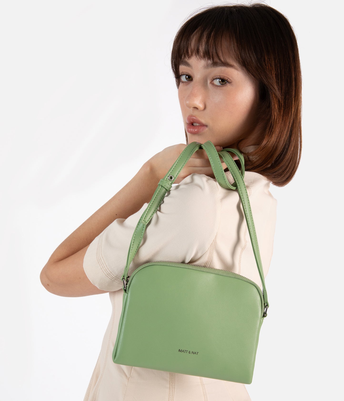 KRISTY Slim Vegan Crossbody Bag - Forum | Color: Green - variant::chameleon