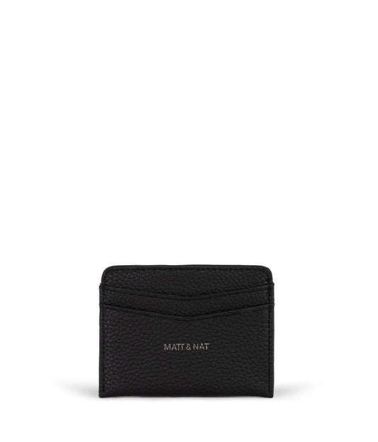 JUNYA Vegan Card Holder - Grain | Color: Black - variant::black