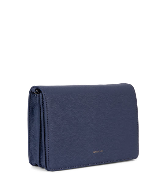 FRANCA Vegan Crossbody Bag - Grain | Color: Blue - variant::blueberry