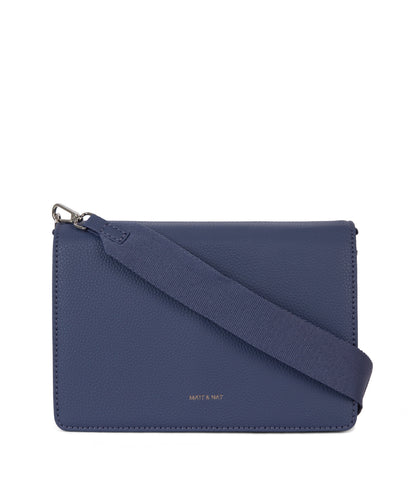 FRANCA Vegan Crossbody Bag - Grain | Color: Blue - variant::blueberry