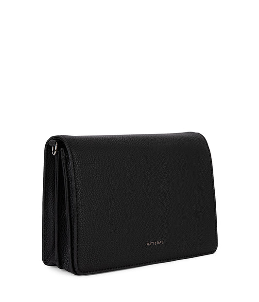 FRANCA Vegan Crossbody Bag - Grain | Color: Black - variant::black