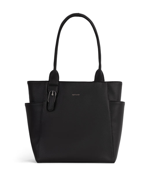 IONA Vegan Tote Bag - Grain | Color: Black - variant::black