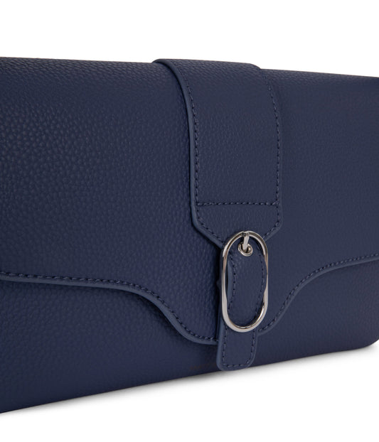 ISABELLE Vegan Shoulder Bag – Grain | Color: Blue - variant::blueberry