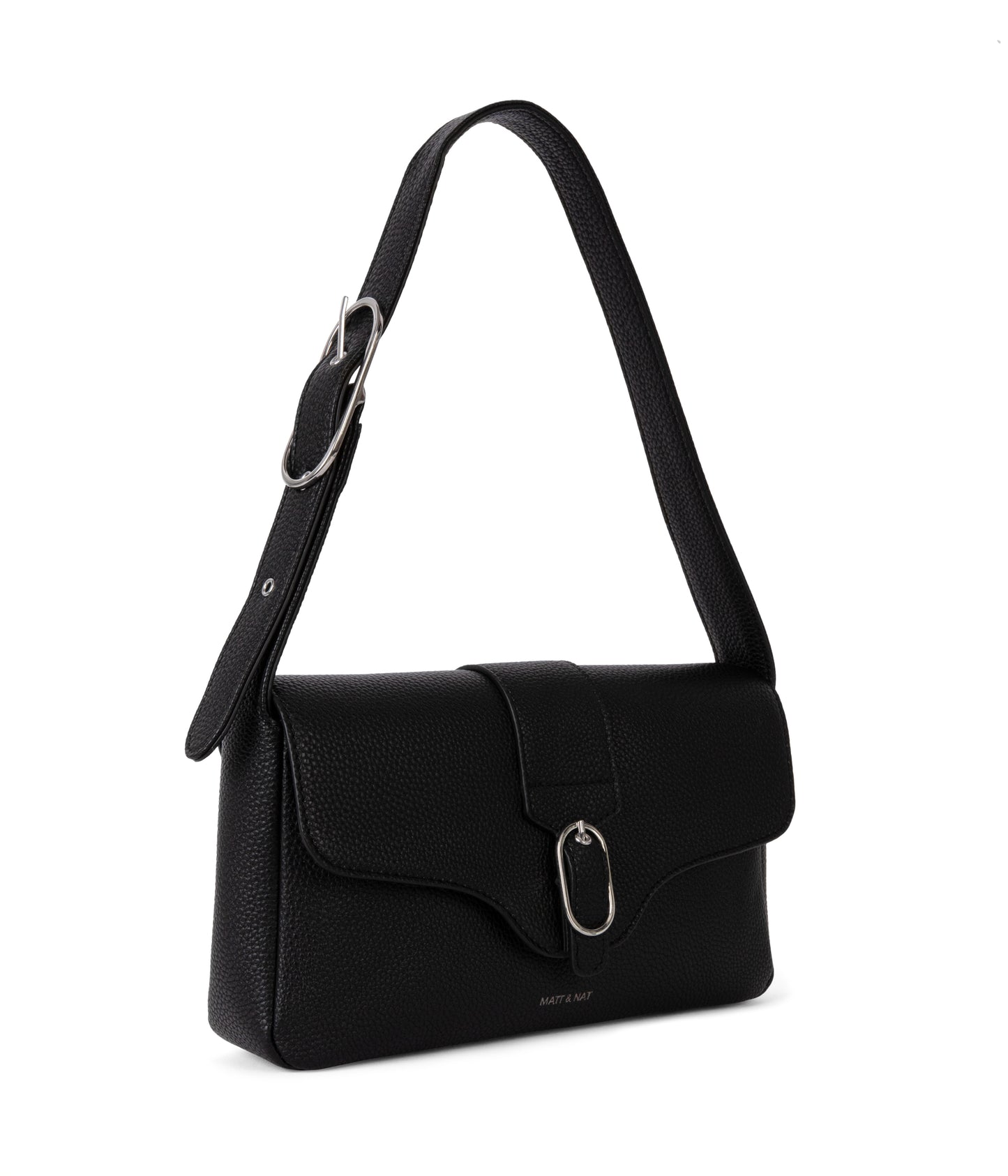 ISABELLE Vegan Shoulder Bag – Grain | Color: Black - variant::black