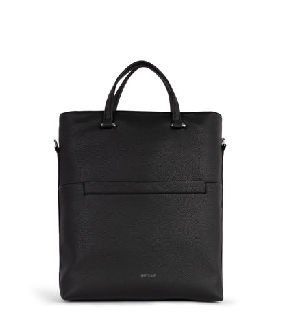 LENNIE Vegan Tote Bag - Grain | Color: Black - variant::black