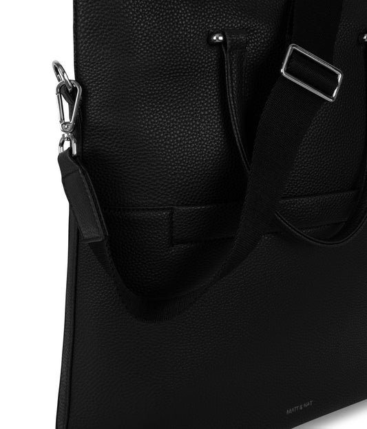 LENNIE Vegan Tote Bag - Grain | Color: Black - variant::black