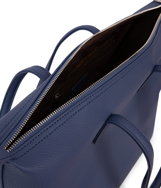 ABBI Vegan Tote Bag - Grain | Color: Blue - variant::blueberry