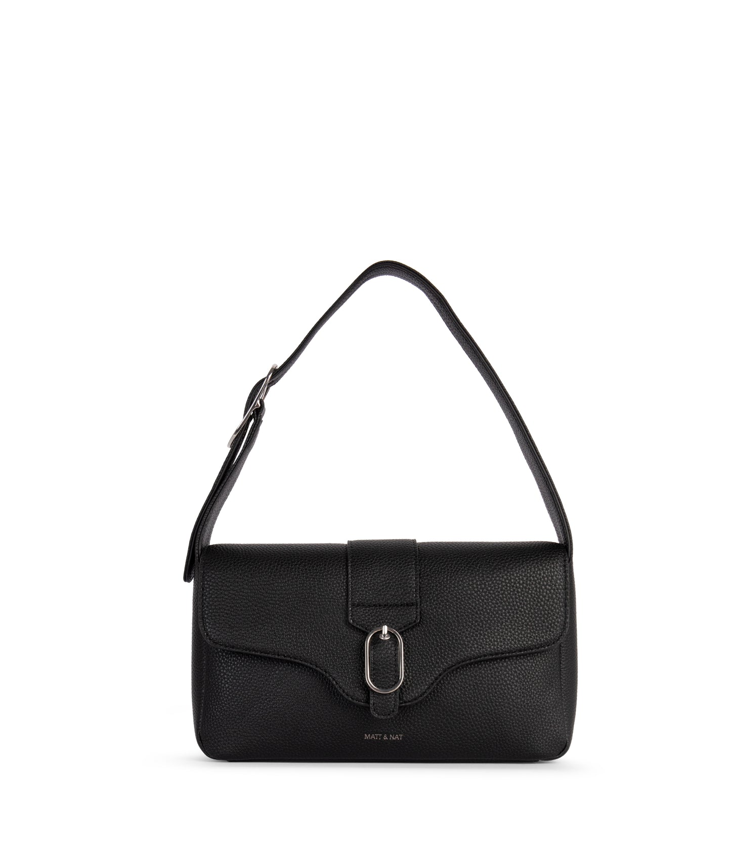 ISABELLE Vegan Shoulder Bag – Grain | Color: Black - variant::black