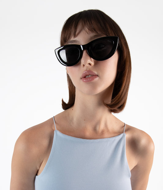 BELLA Cat-Eye Recycled Sunglasses | Color: Black - variant::black