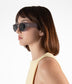 JUJU Geometric Recycled Sunglasses | Color: Brown - variant::brown