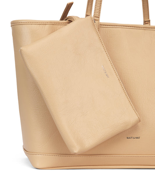 ELIZA Vegan Tote Bag - Theme | Color: Beige - variant::pancake