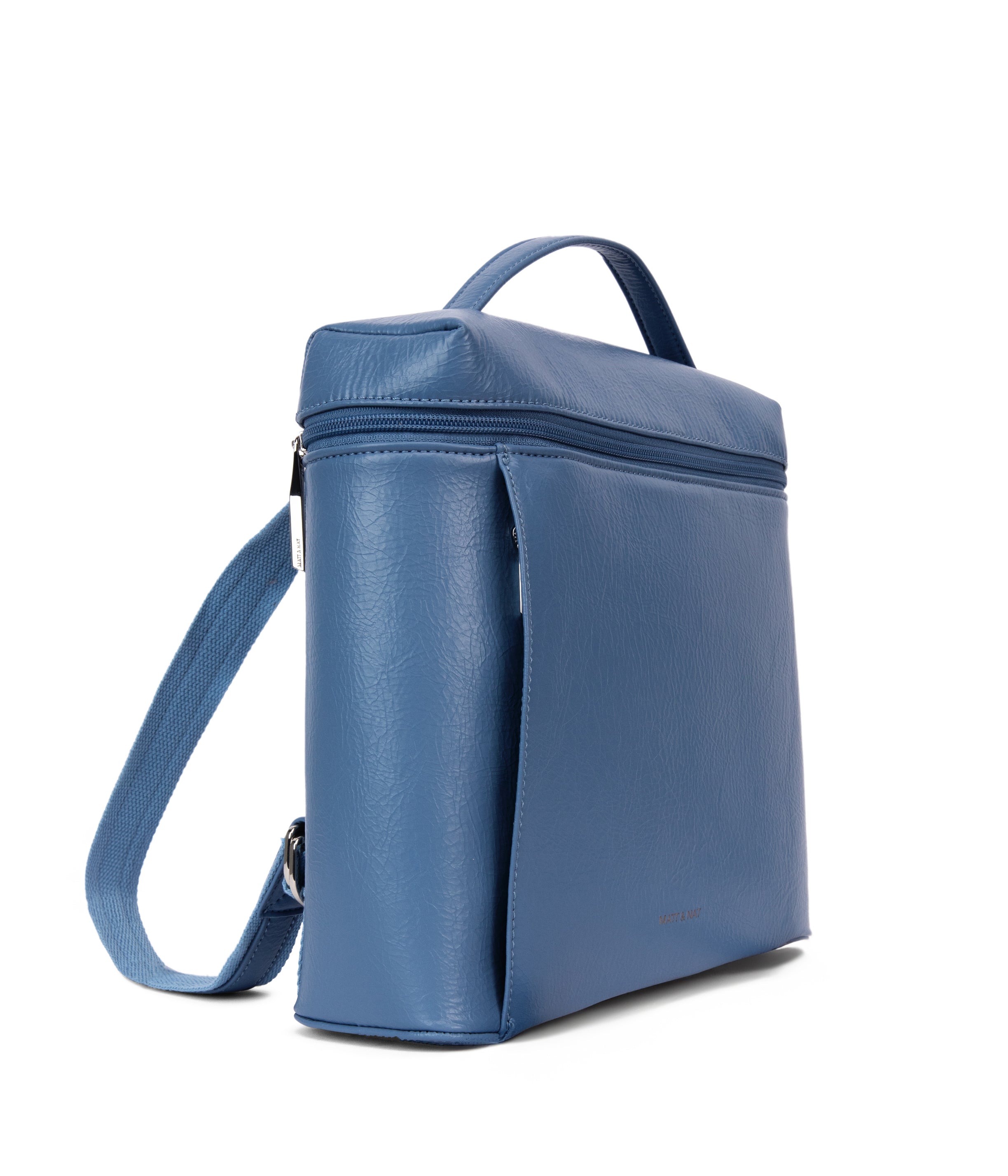 Matt & Nat Light Blue / Gray Vegan Leather Backpack BRAVE Vegan Backpack - Purity | Matt & Nat USA main image 3