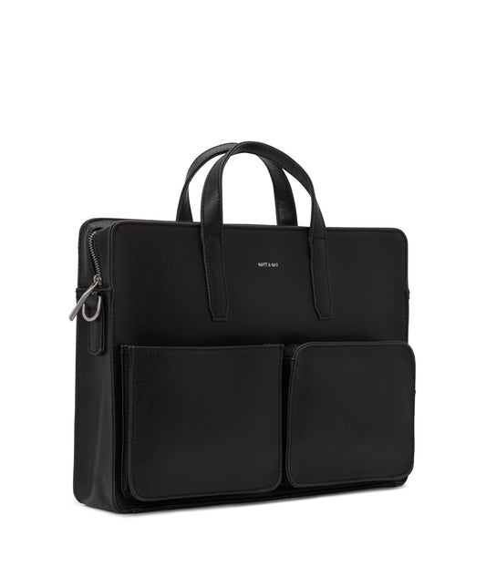 SOREN Vegan Briefcase - Vintage | Color: Black - variant::black