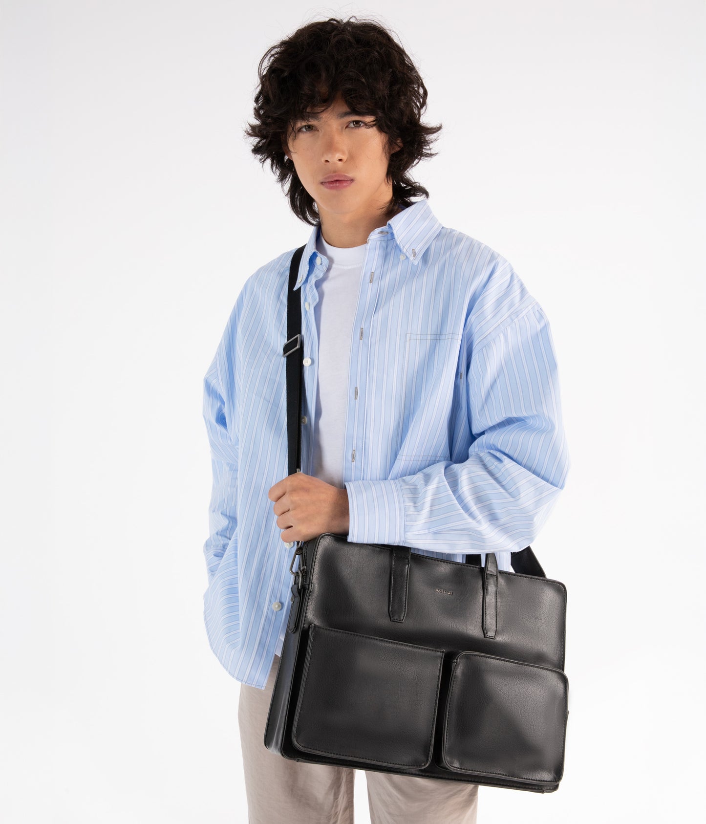 SOREN Vegan Briefcase - Vintage | Color: Blue - variant::midnight