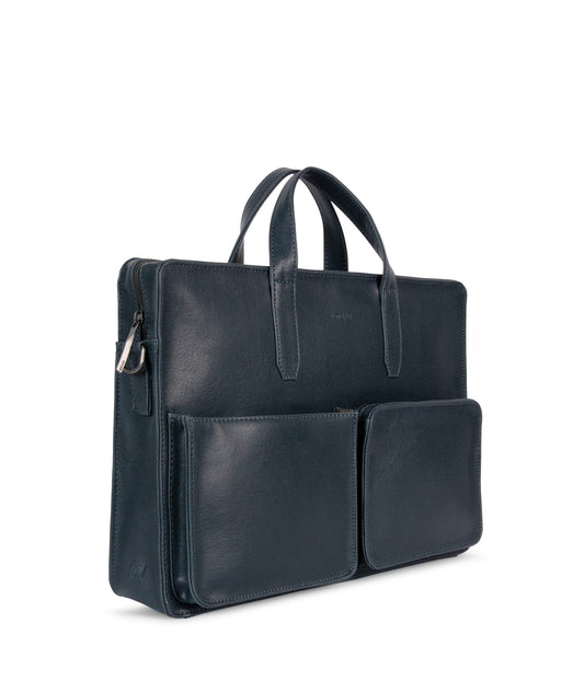 SOREN Vegan Briefcase - Vintage | Color: Blue - variant::midnight