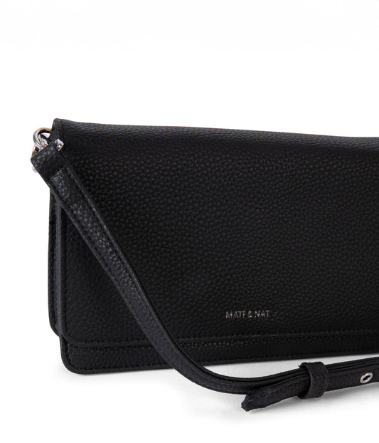 BEE Vegan Crossbody Bag - Grain | Color: Black - variant::black