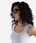 MEHA-2 Recycled Square Sunglasses | Color: Brown - variant::clear