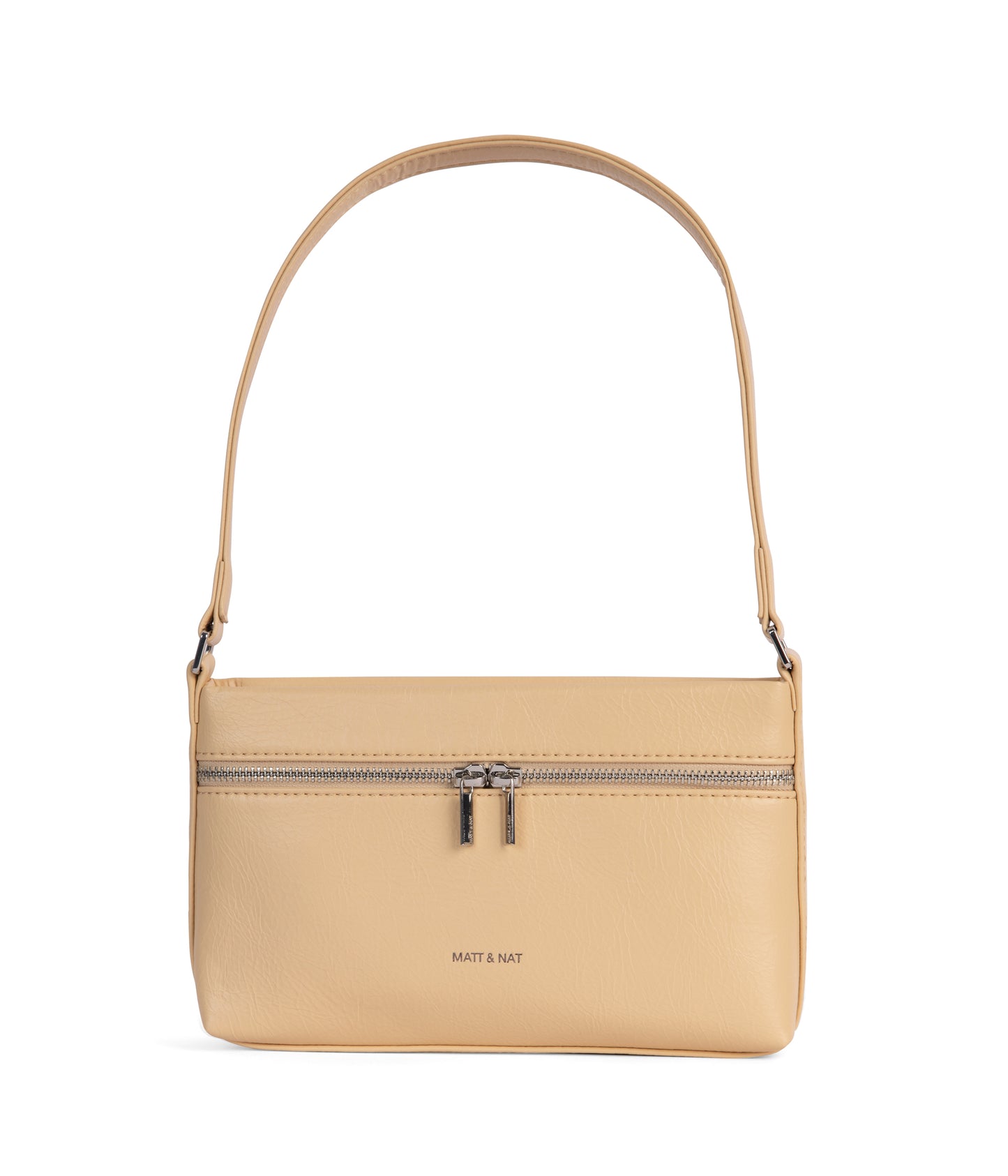 MALENESM Small Vegan Shoulder Bag – Theme | Color: Beige - variant::pancake