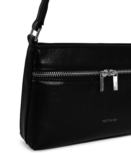 MALENESM Small Vegan Shoulder Bag – Theme | Color: Black - variant::black