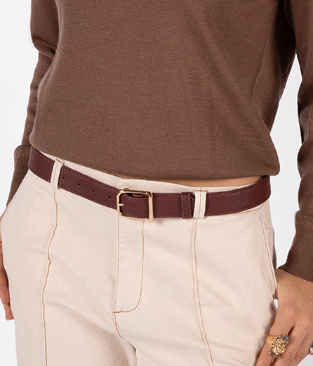 MEIR Vegan Leather Belt - Purity | Color: Cherry - variant::cherry