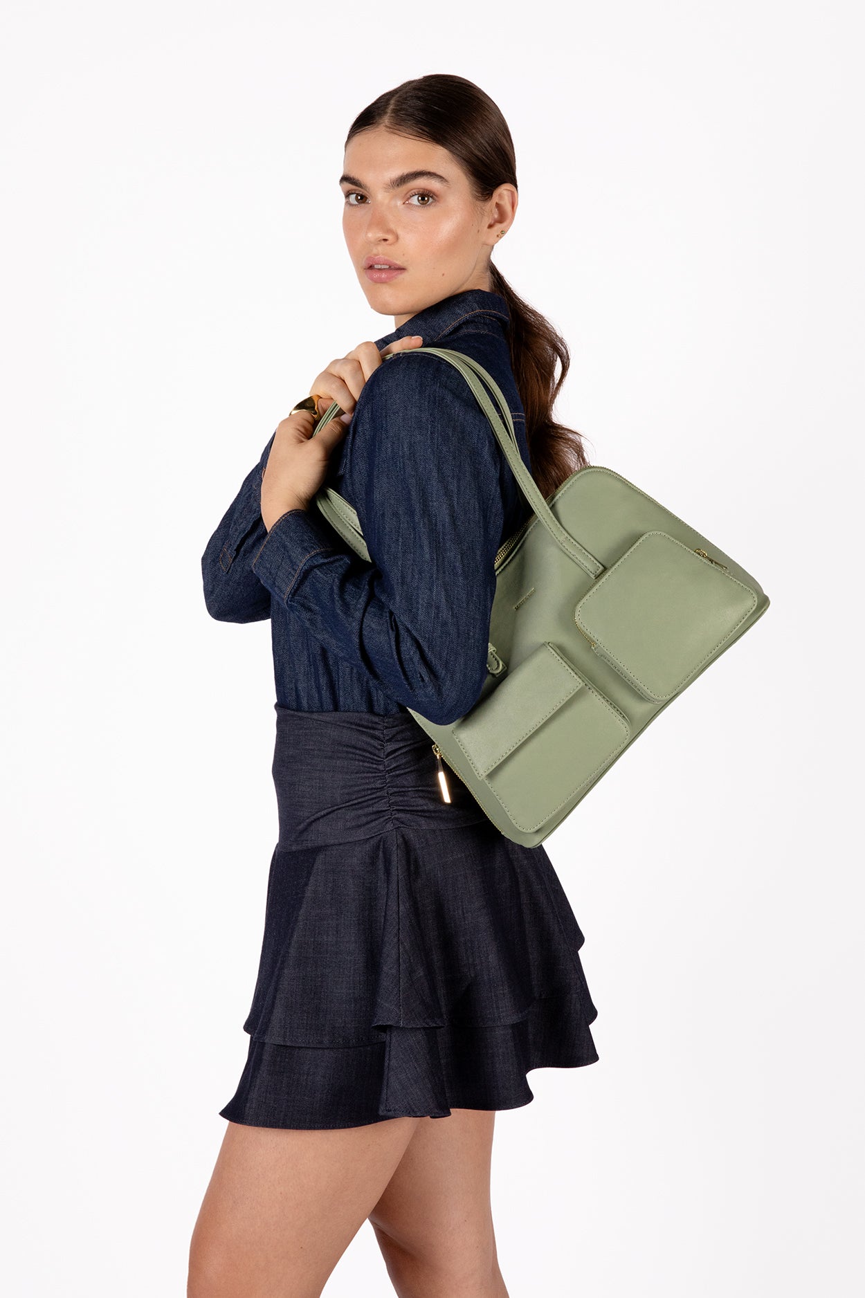 Imena Vegan Tote Bag - Forum | Color: Fennel - variant::fennel