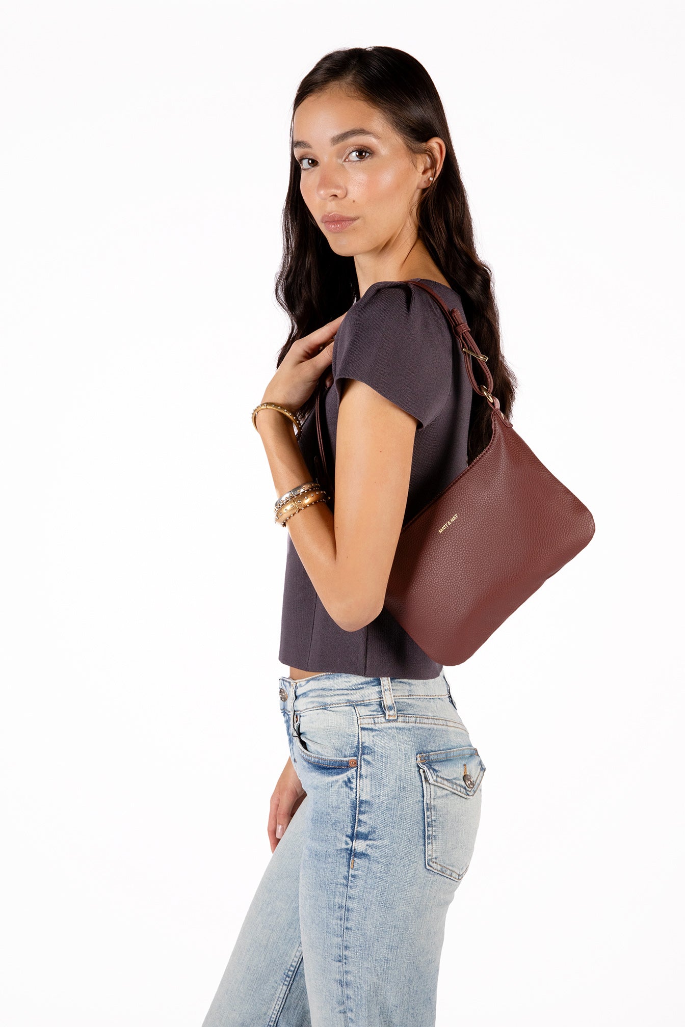 JINA Vegan Shoulder Bag - Grain | Matt & Nat Canada