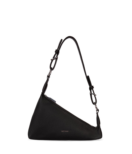 Matina Vegan Shoulder Bag – Grain | Color: Black - variant::black