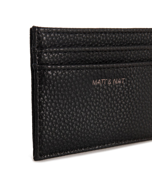 MAX Vegan Card Holder - Grain | Color: Black - variant::black
