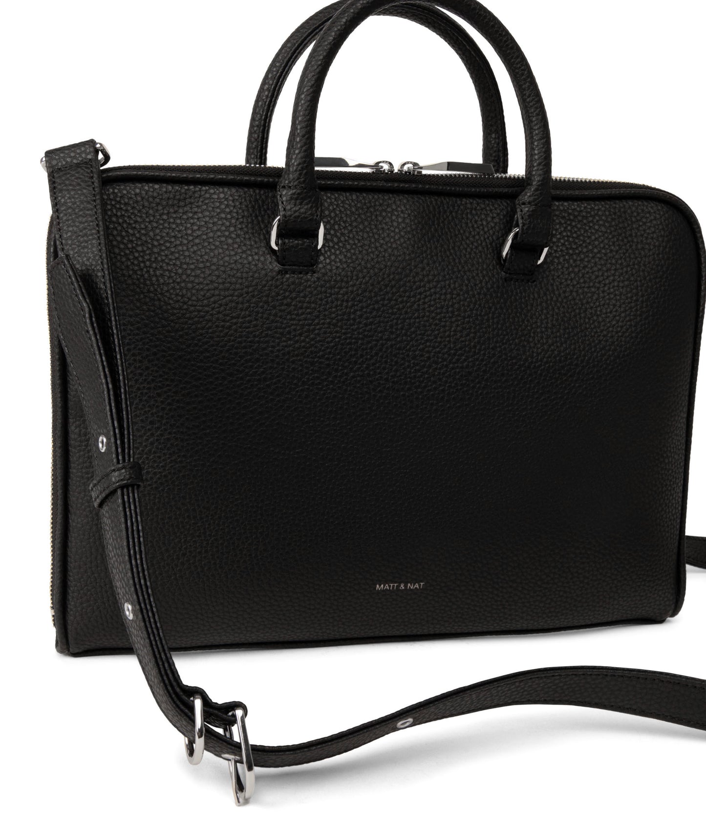BELEM Vegan Briefcase - Grain | Color: Black - variant::black