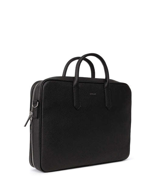ELON Vegan Briefcase - Grain | Color: Black - variant::black