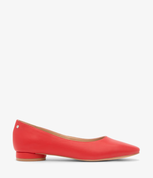 WILLOW Vegan Ballerina Flats | Color: Red - variant::ruby