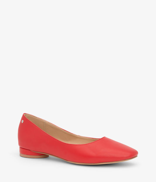 WILLOW Vegan Ballerina Flats | Color: Red - variant::ruby