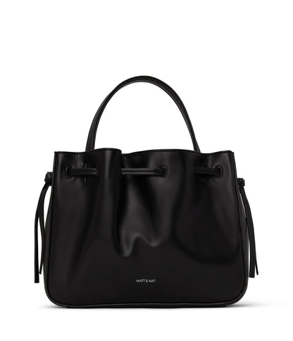 MENA Vegan Satchel - Loom | Color: Black - variant::black