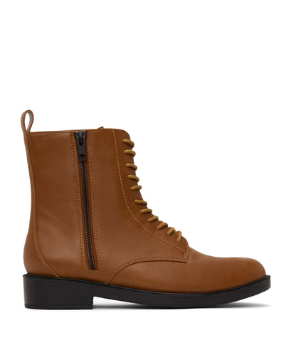 MORTON Women's Vegan Combat Boots | Color: Brown - variant::chili