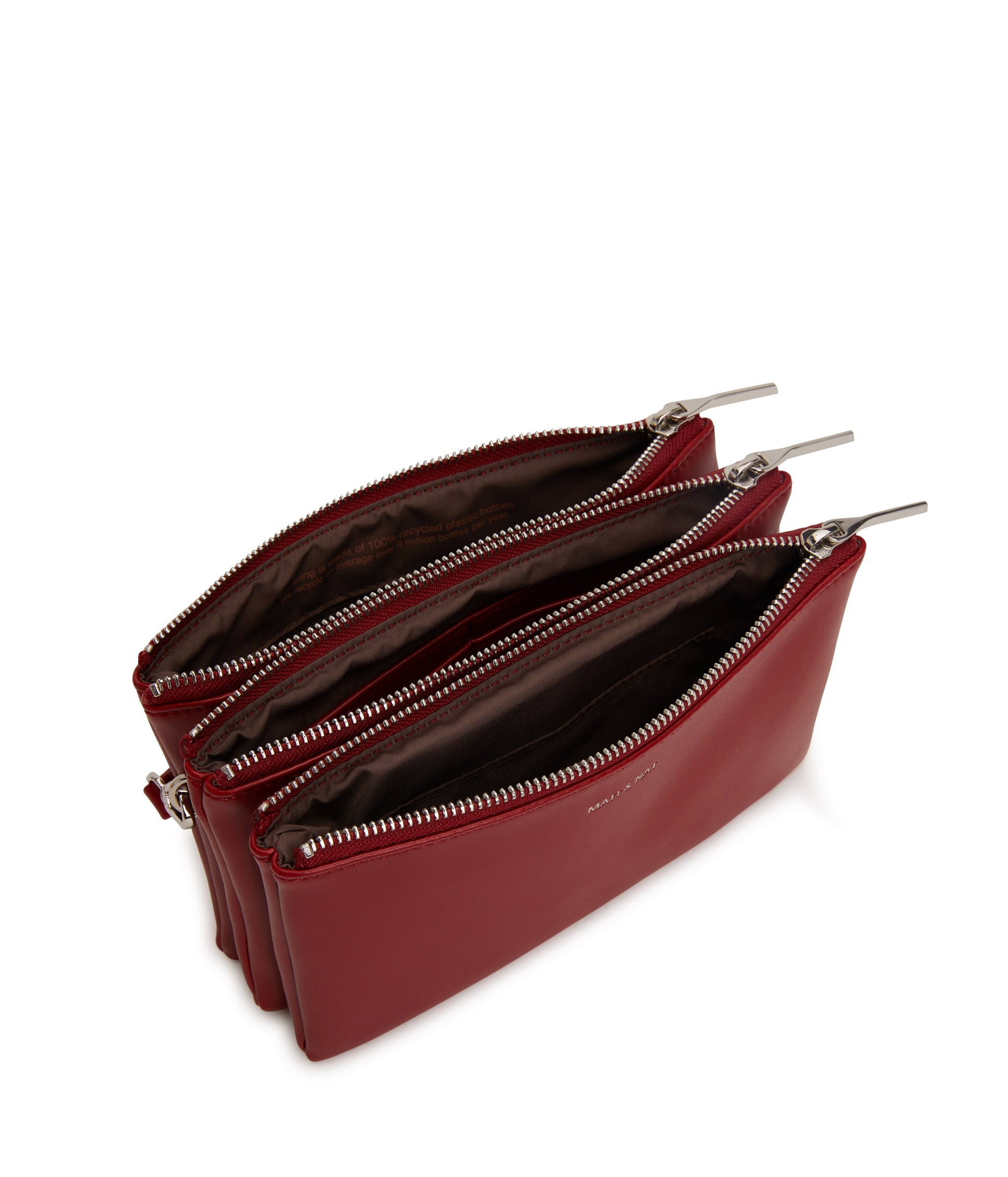 TRIPLET Vegan Crossbody Bag - Loom | Color: Red - variant::plum