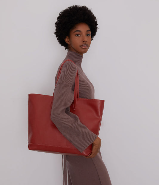SCHLEPP Vegan Tote Bag - Vintage | Color: Red - variant::barn