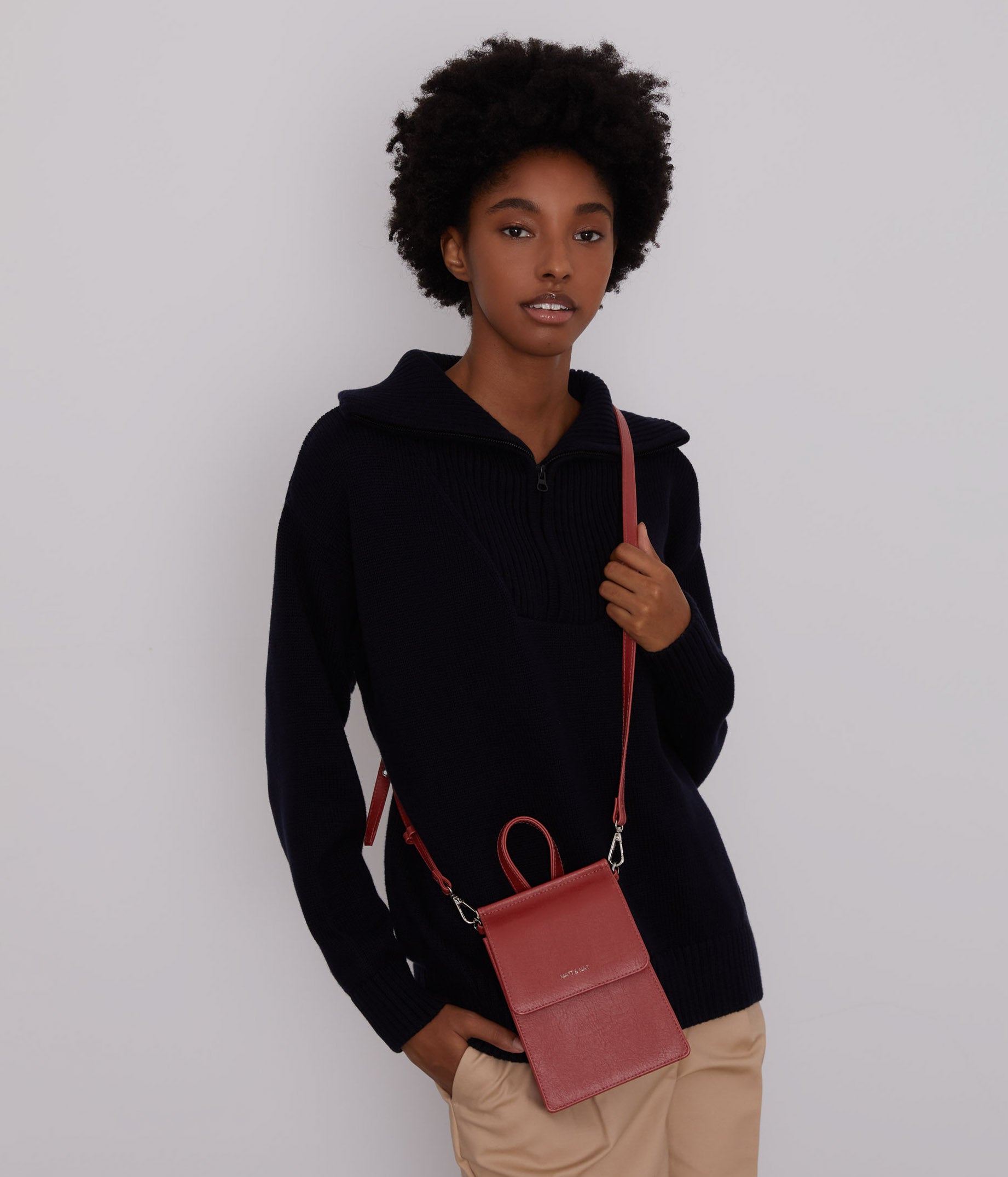 THESSA Vegan Crossbody Bag Vintage Matt Nat Canada